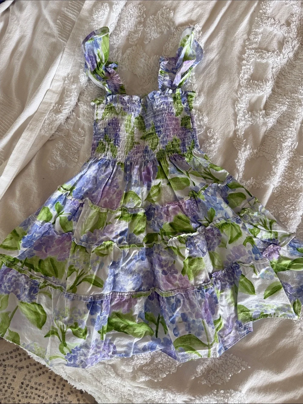 Hill House Lavender & Green Floral Ruffle Sundress 3/4T!
